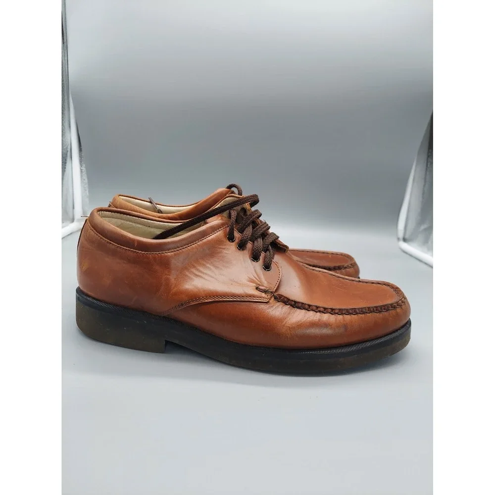 Hitchcock Leather Wide‎ Canoe Boat Shoes For Men brown Size 9 3E